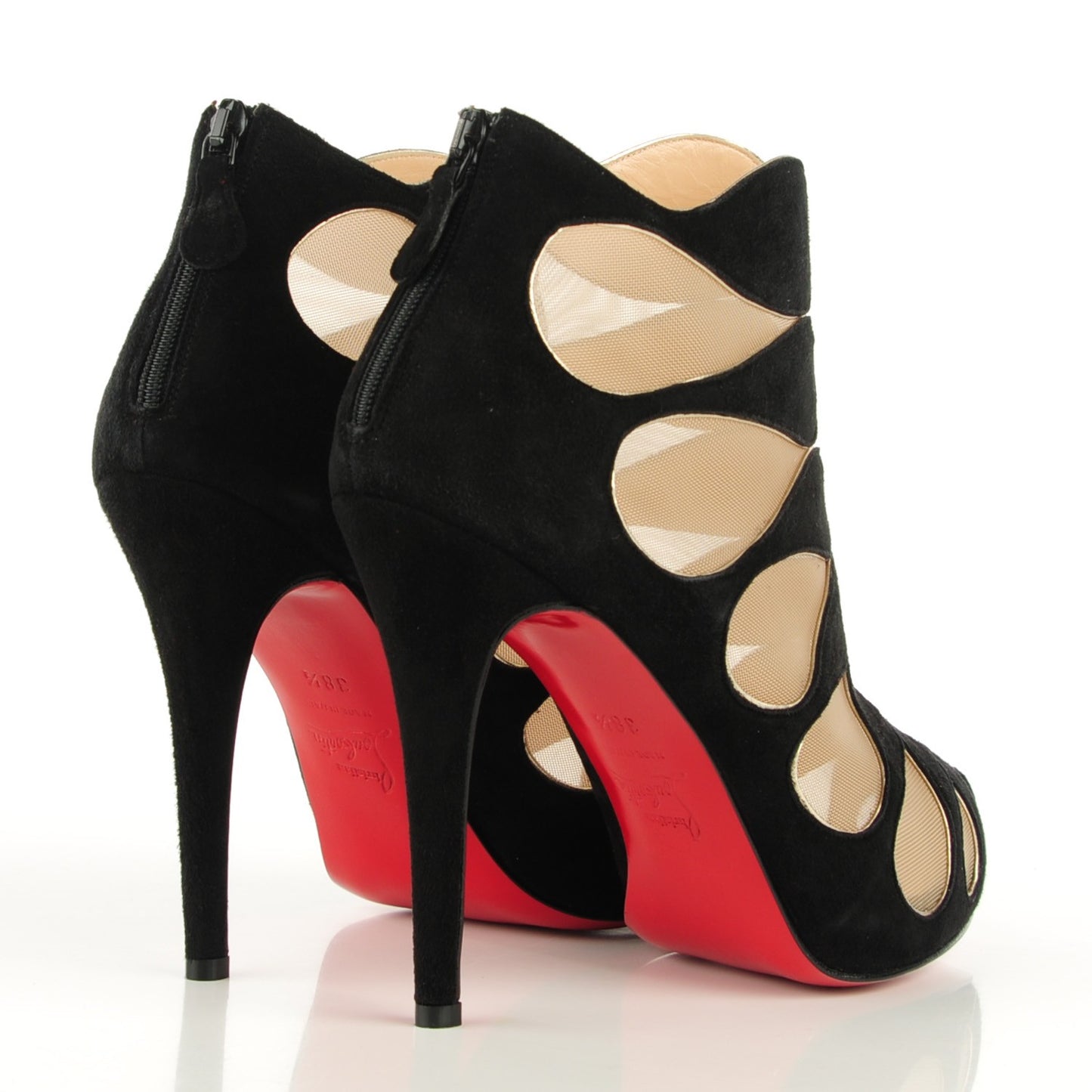 Suede Circus Cutout Booties 38.5 Black