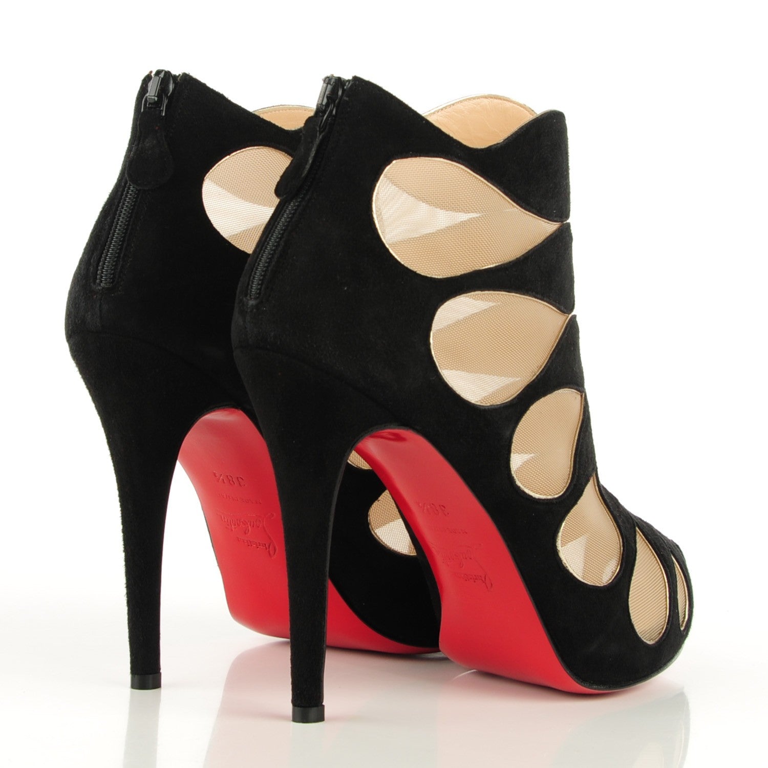 Christian Louboutin Suede Circus Cutout Booties 38.5 Black 4 of 7