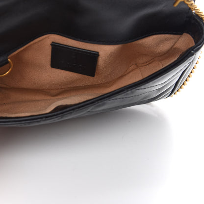 Gucci Calfskin Matelasse Super Mini GG Marmont Shoulder Bag Black 5 of 10