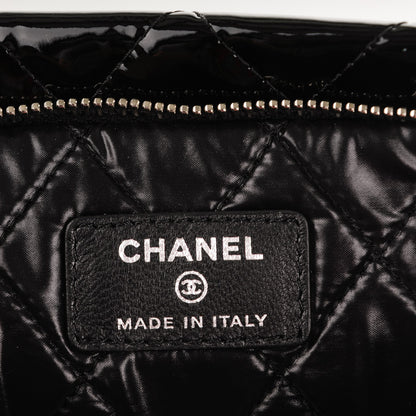 Chanel Patent Calfskin Quilted Beauty CC Clutch Black 6 of 7