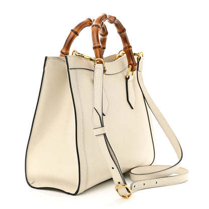 Gucci Wonka Grain Calfskin Small Diana Tote Bag Mystic White Cuir 3 of 13