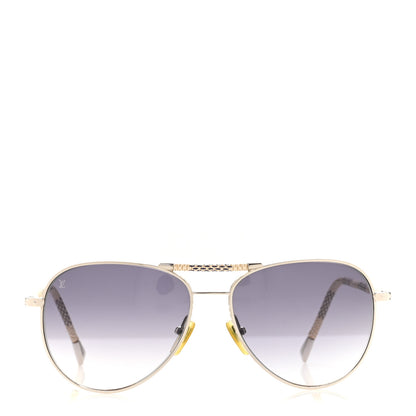 Louis Vuitton Damier Azur Conspiration Pilote Aviator Sunglasses Z0203U 2 of 8