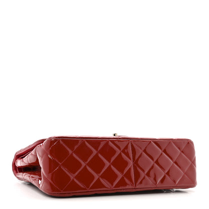 Chanel Patent Quilted Jumbo Double Flap Dark Red 4 of 14