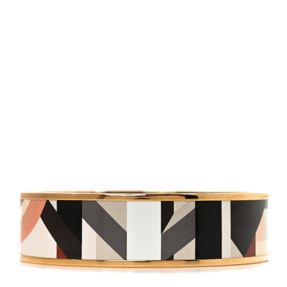 Hermes Enamel Printed Perspective Cavaliere Wide Bracelet 62 Rose Gold 1 of 6