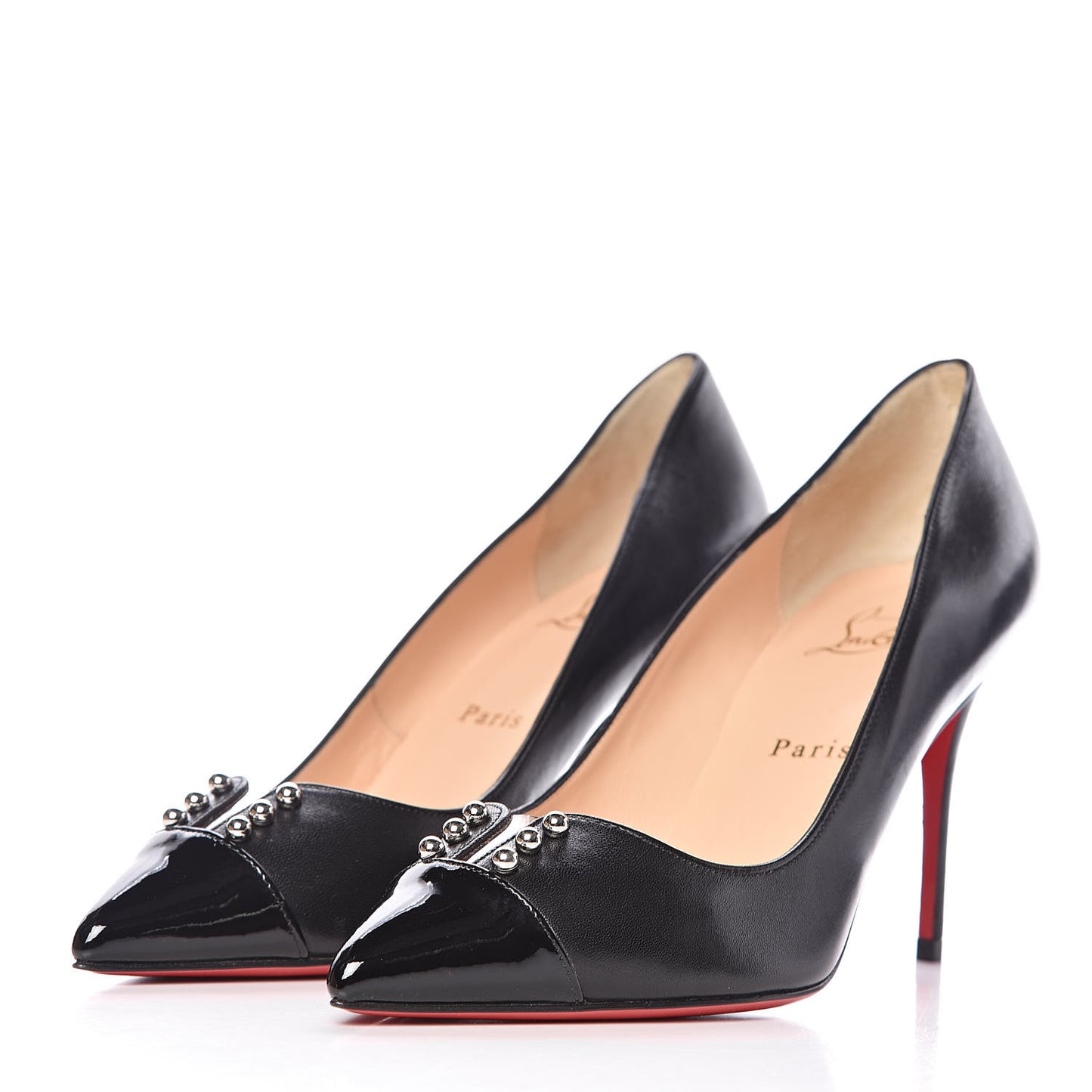 Nappa Patent Studded Predupump 85 Pumps 38 Black