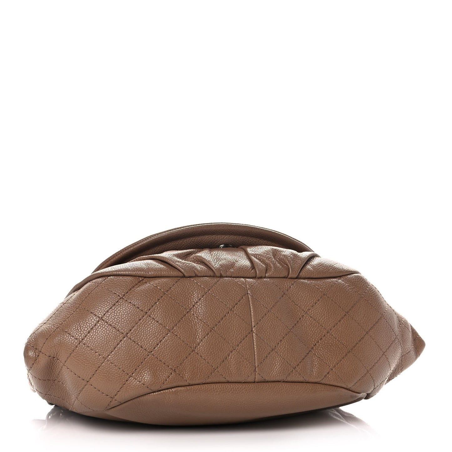 Caviar Large Half Moon Flap Dark Beige