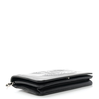 Chanel Patent Strass Wallet On Chain WOC Black 4 of 11