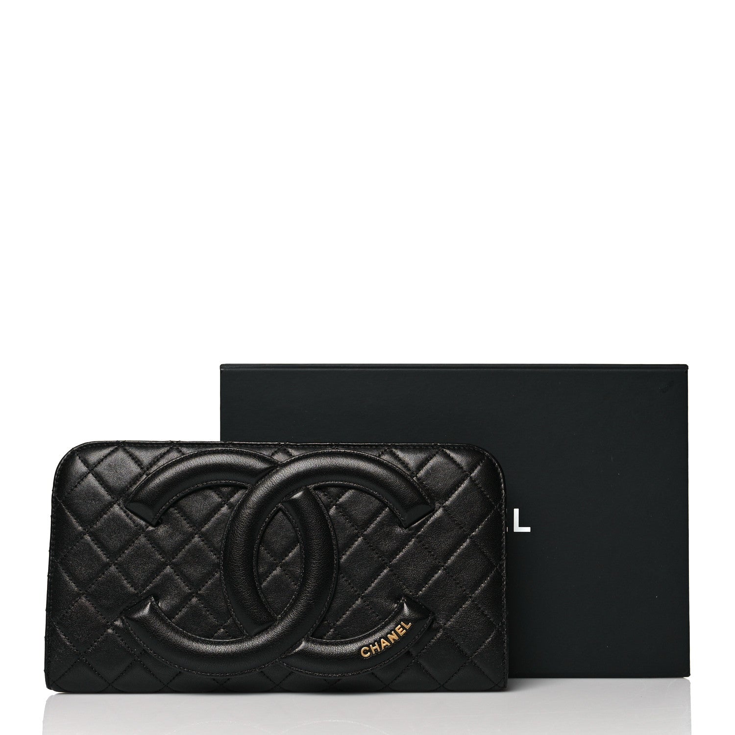 Chanel Lambskin Quilted Coco Midnight Clutch Black 10 of 10