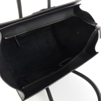 Celine Drummed Calfskin Mini Luggage Black 6 of 8