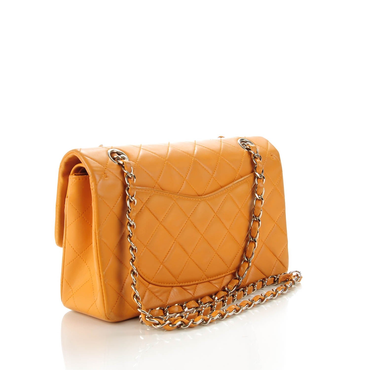 Chanel Lambskin Quilted Medium Double Flap Mango 3 of 11