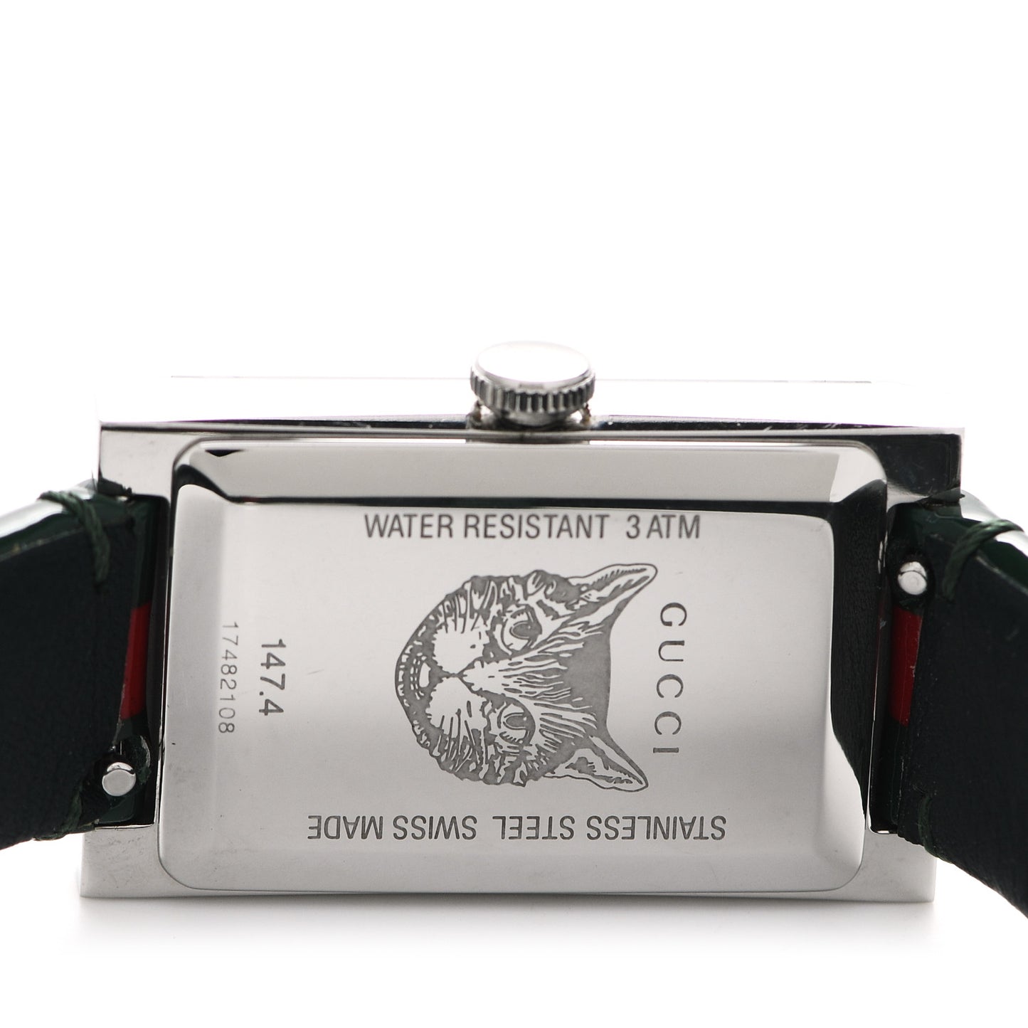 Stainless Steel Calfskin Mother of Pearl 21mm Web G-Frame Bee Quartz Watch Green