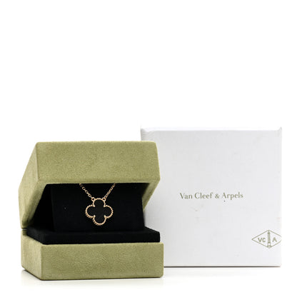 Van Cleef & Arpels 18K Yellow Gold Black Onyx Vintage Alhambra Pendant Necklace 7 of 7