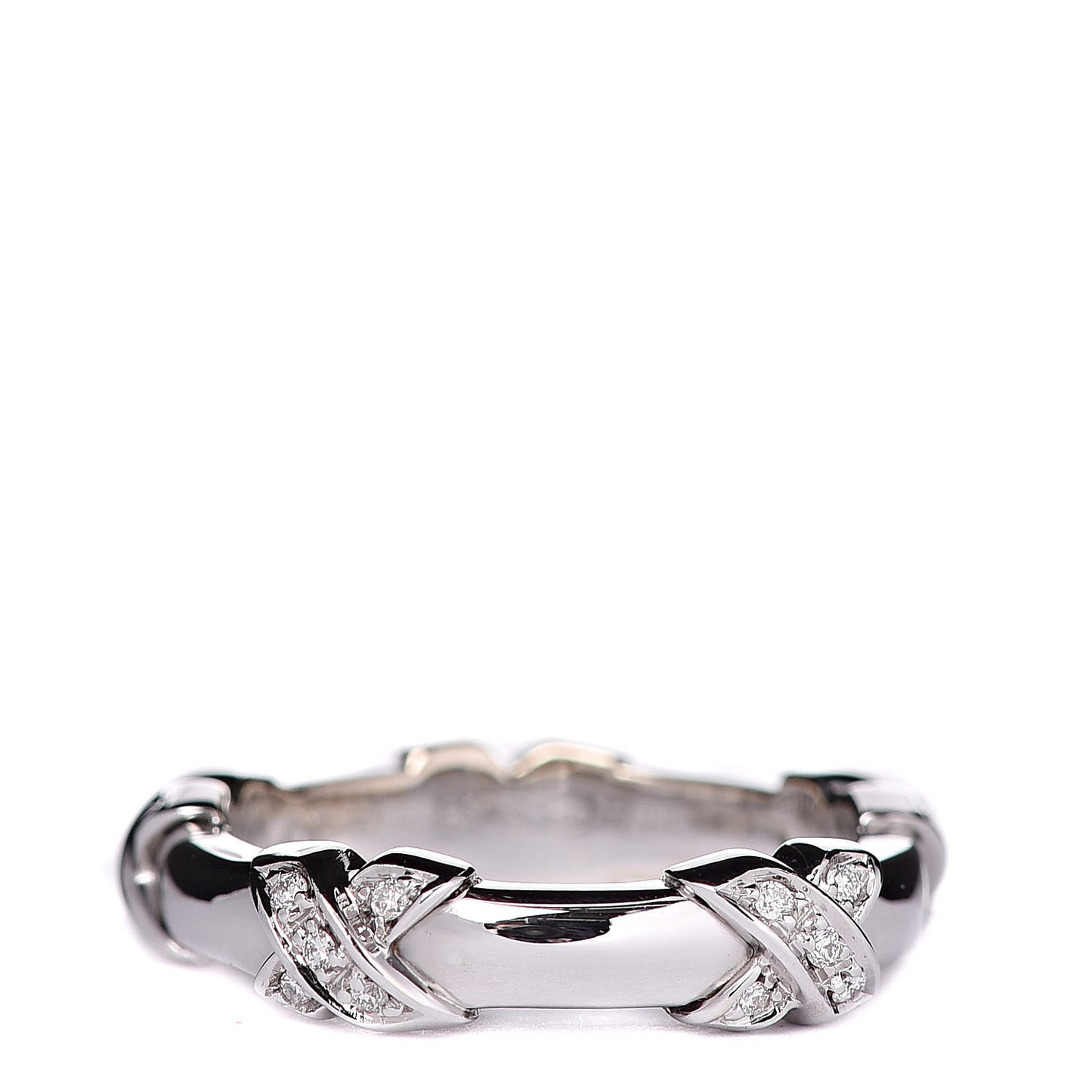 18K White Gold Diamond Signature X Ring 51 5.75