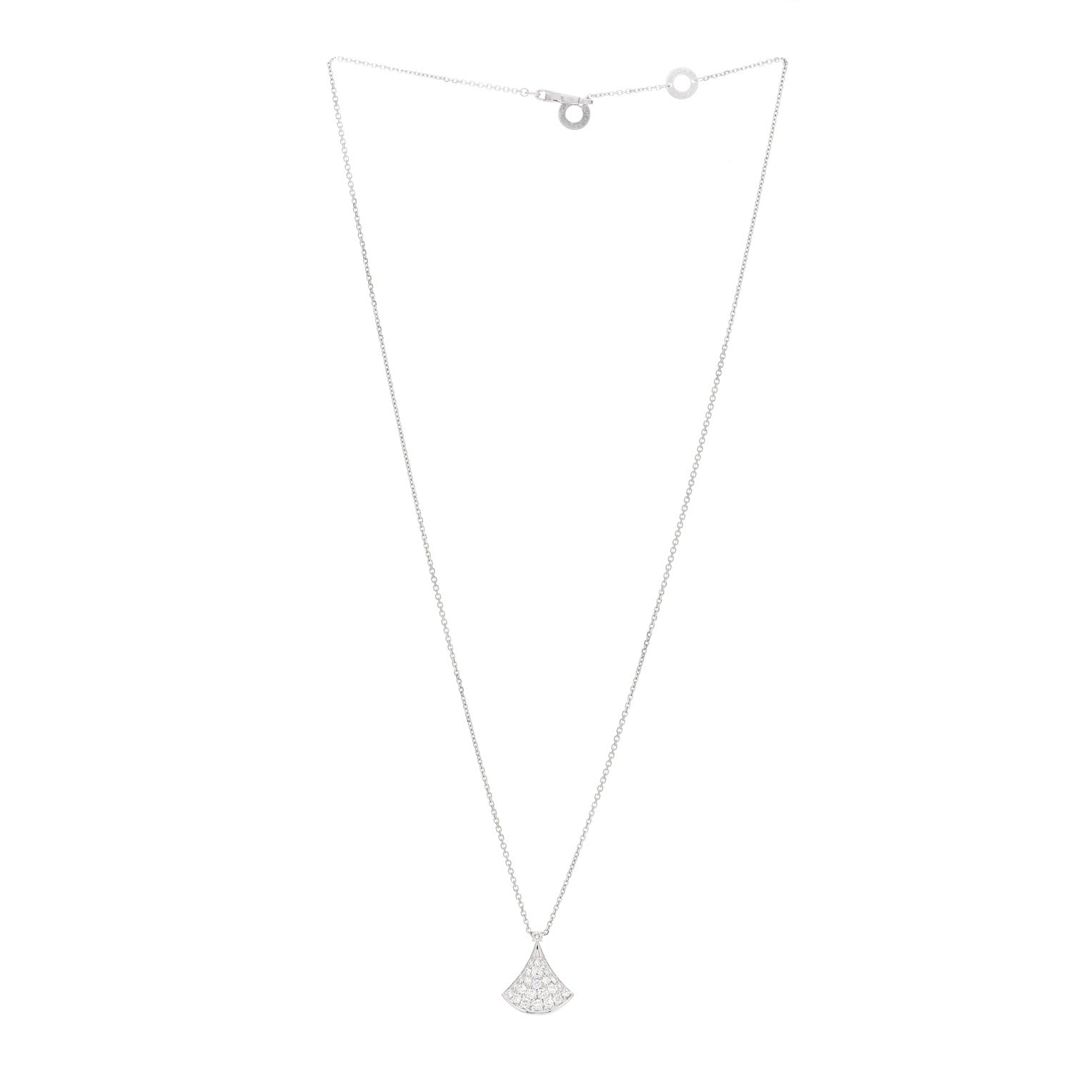 Bulgari 18K White Gold Diamond Divas' Dream Pave Necklace 3 of 4