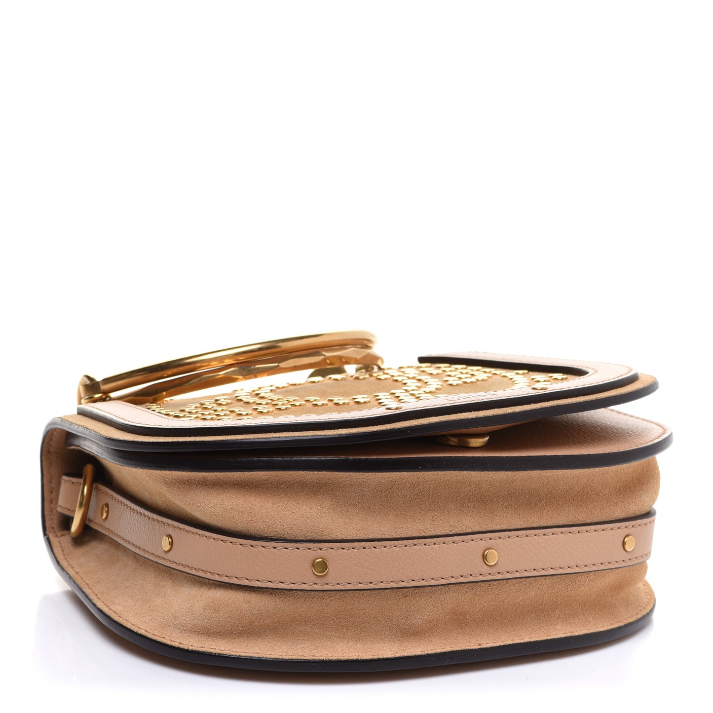 Calfskin Suede Small Constellation Studs Nile Bracelet Bag Blush Nude
