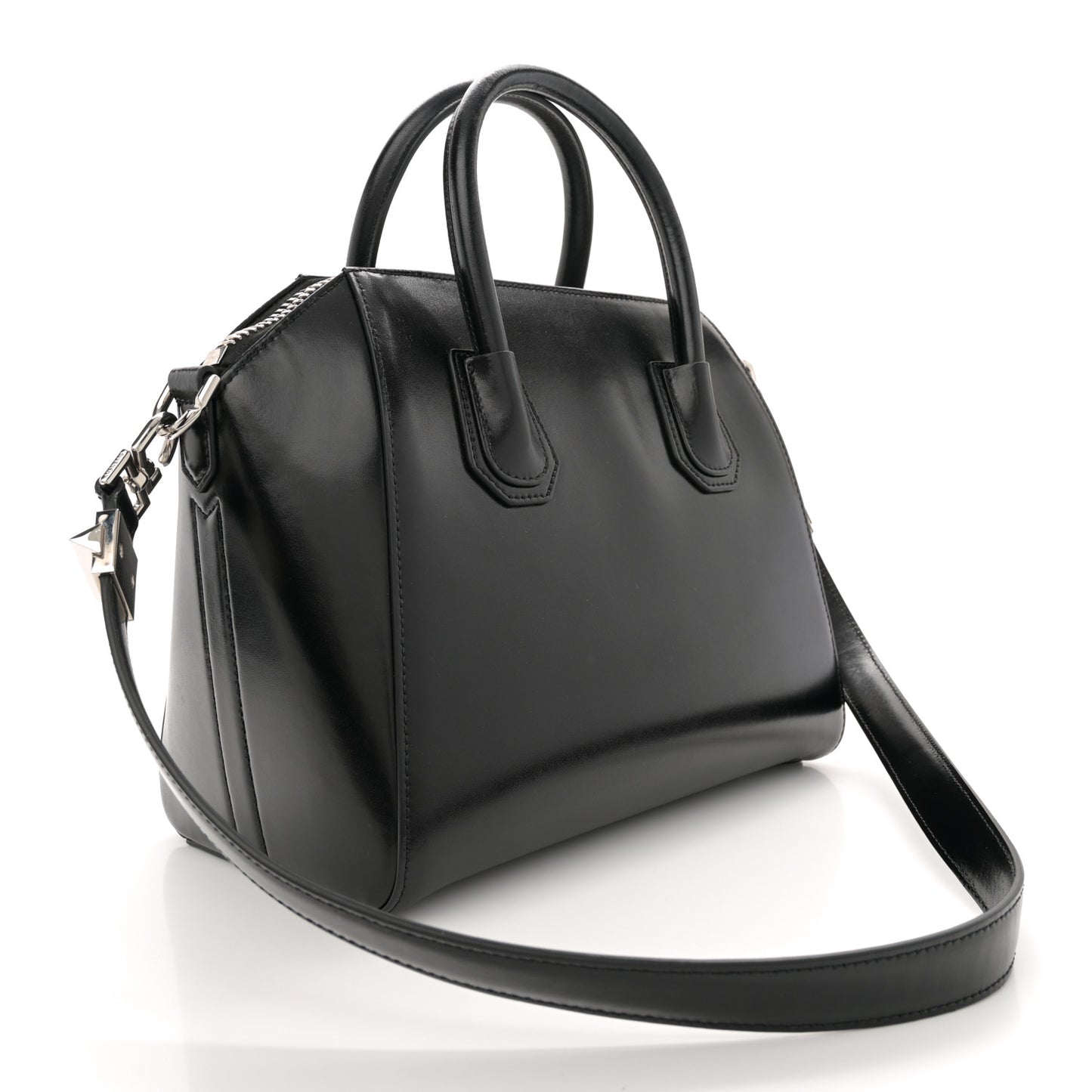 Shiny Lord Calfskin Small Antigona Black