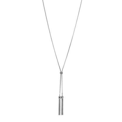 David Yurman Sterling Silver Diamond Renaissance Tassel Necklace 1 of 4