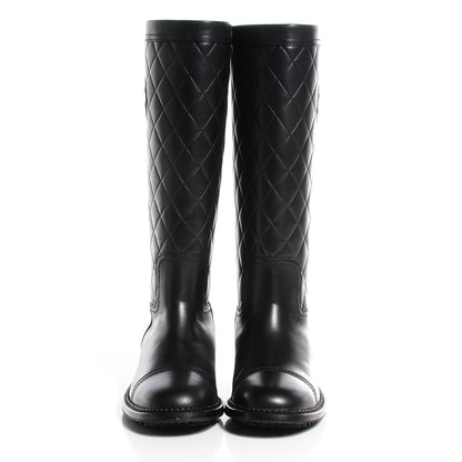 Chanel Calfskin Quilted Riding Boots Black 37.5 2 of 5
