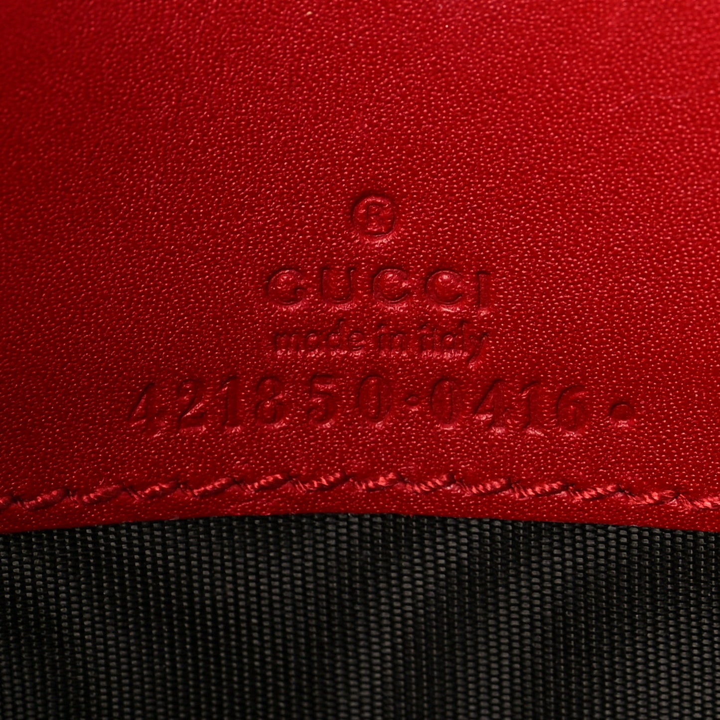 Calfskin XL Embossed Chain Wallet Red