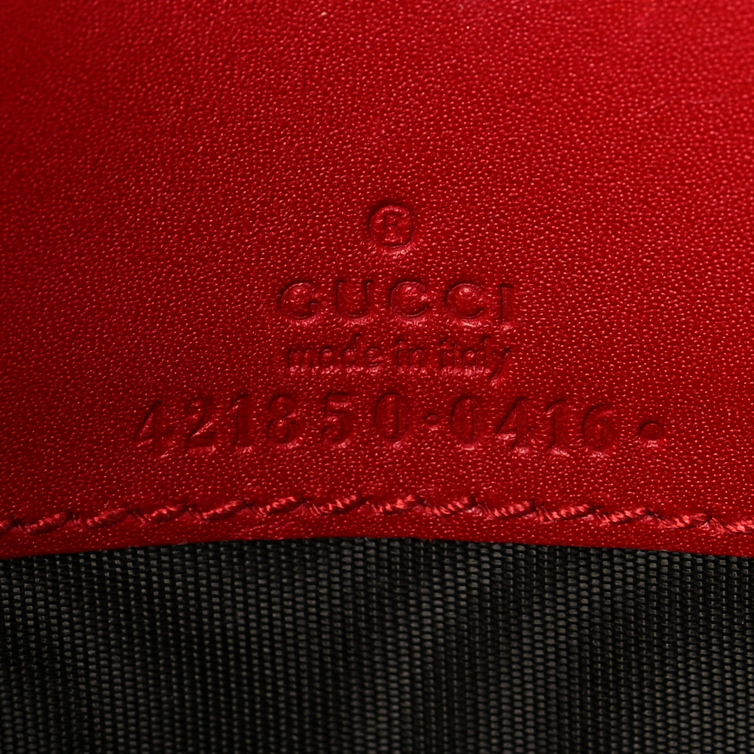 Gucci Calfskin XL Embossed Chain Wallet Red 5 of 8