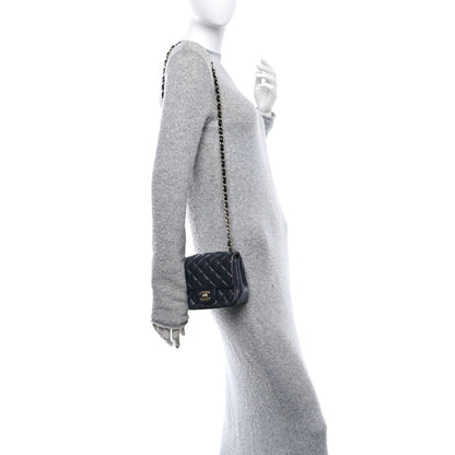 Chanel Lambskin Quilted Mini Square Flap Navy 2 of 11