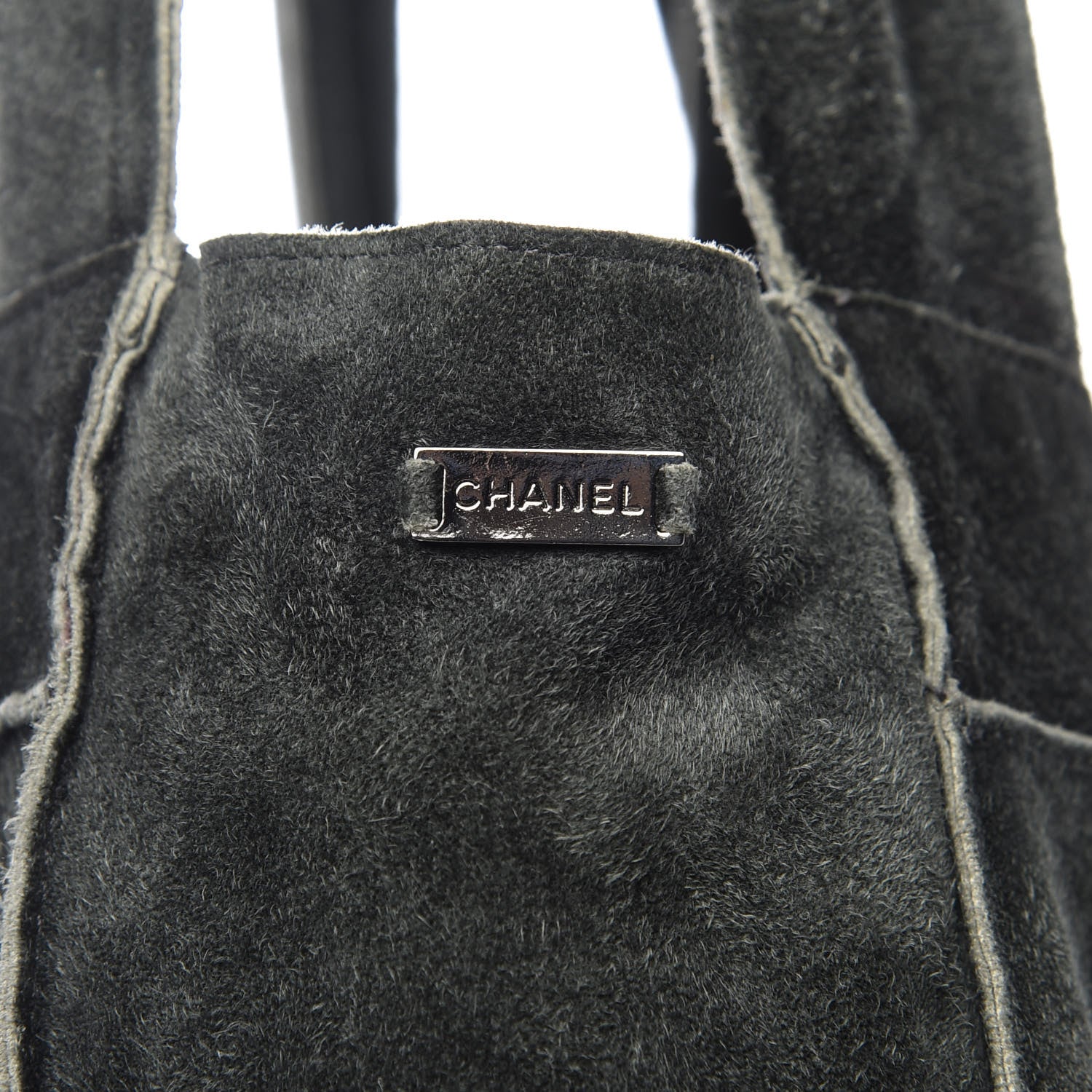 Chanel Suede Patchwork Shoulder Bag Charcoal Grey 10 of 10