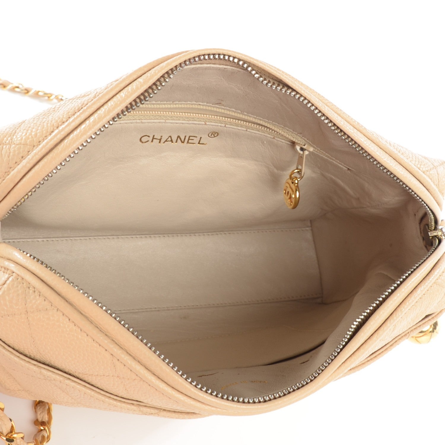 Chanel Caviar Quilted Shoulder Bag Beige 5 of 8