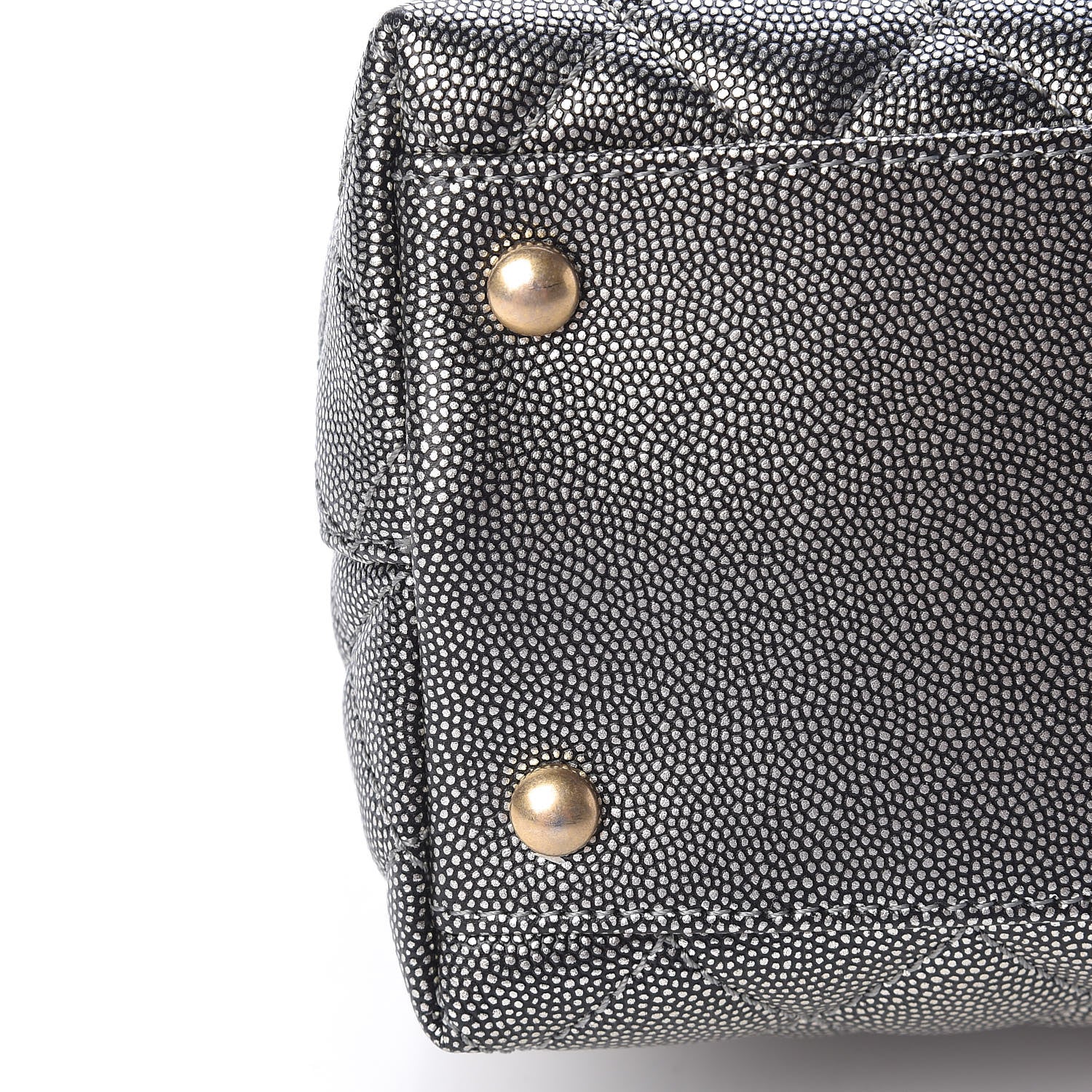 Chanel Metallic Caviar Quilted Small Coco Handle Flap Silver 12 of 14