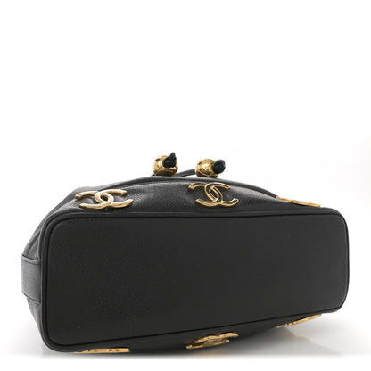 Chanel Caviar CC Drawstring Shoulder Bag Black 4 of 12