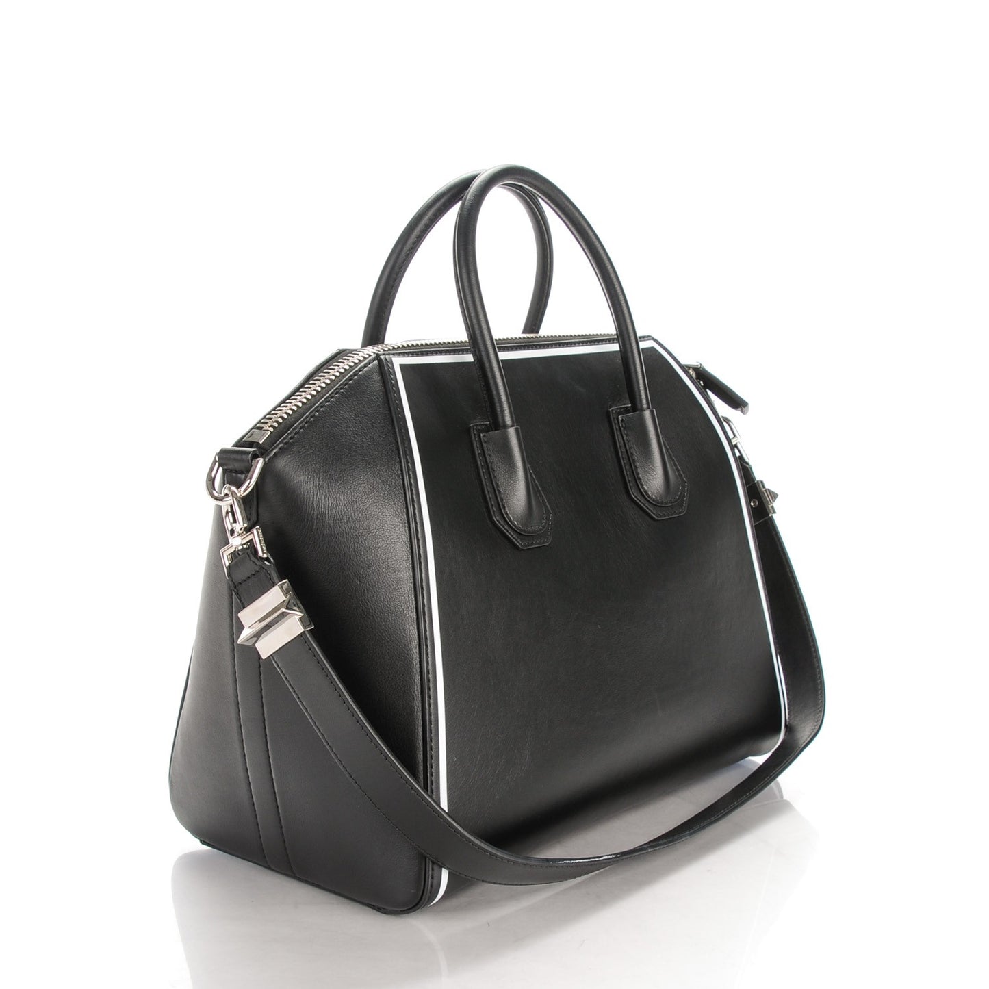 Calfskin Medium Contrasted Frame Antigona Black