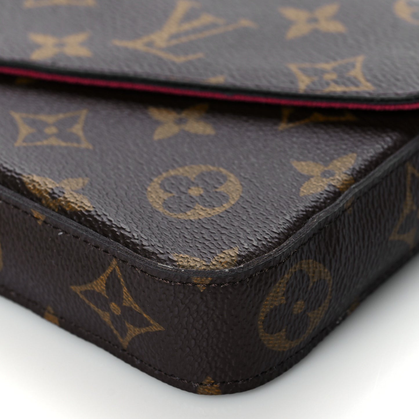 Monogram Pochette Felicie Chain Wallet Fuchsia