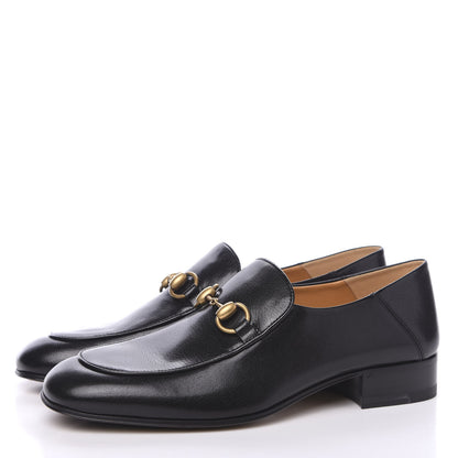 Gucci Goatskin Womens Horsebit Mid-Heel Loafers 39 Black 3 of 8