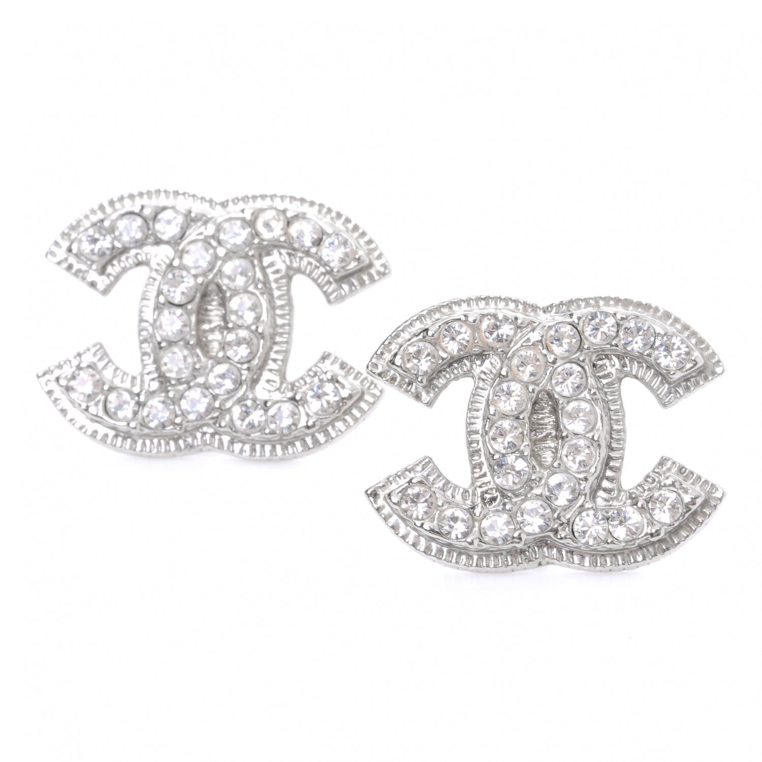 Chanel Crystal CC Logo Earrings 1 of 5