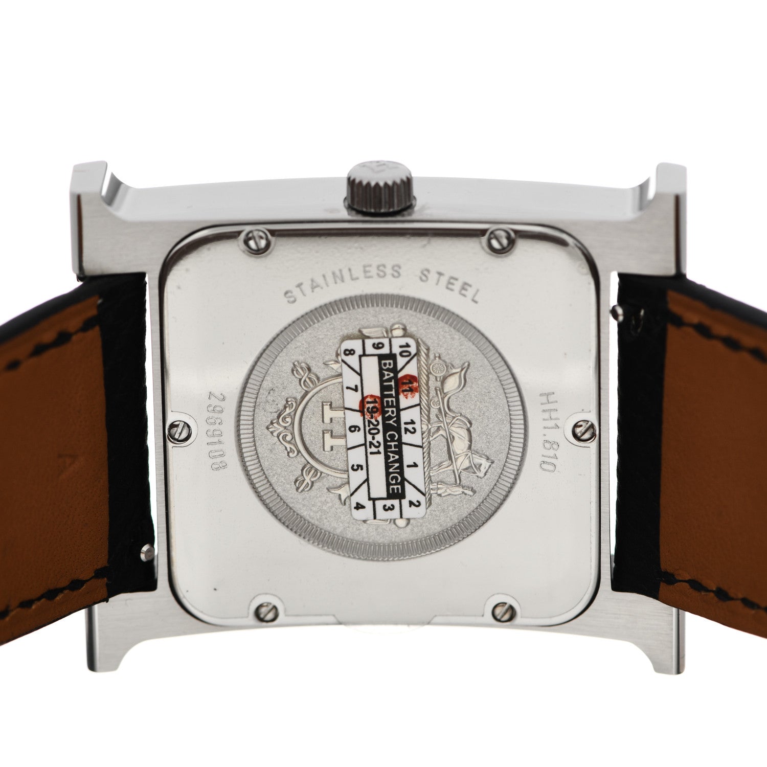 Hermes Stainless Steel Epsom 30.5mm Heure H Hour Quartz Watch Noir 4 of 5