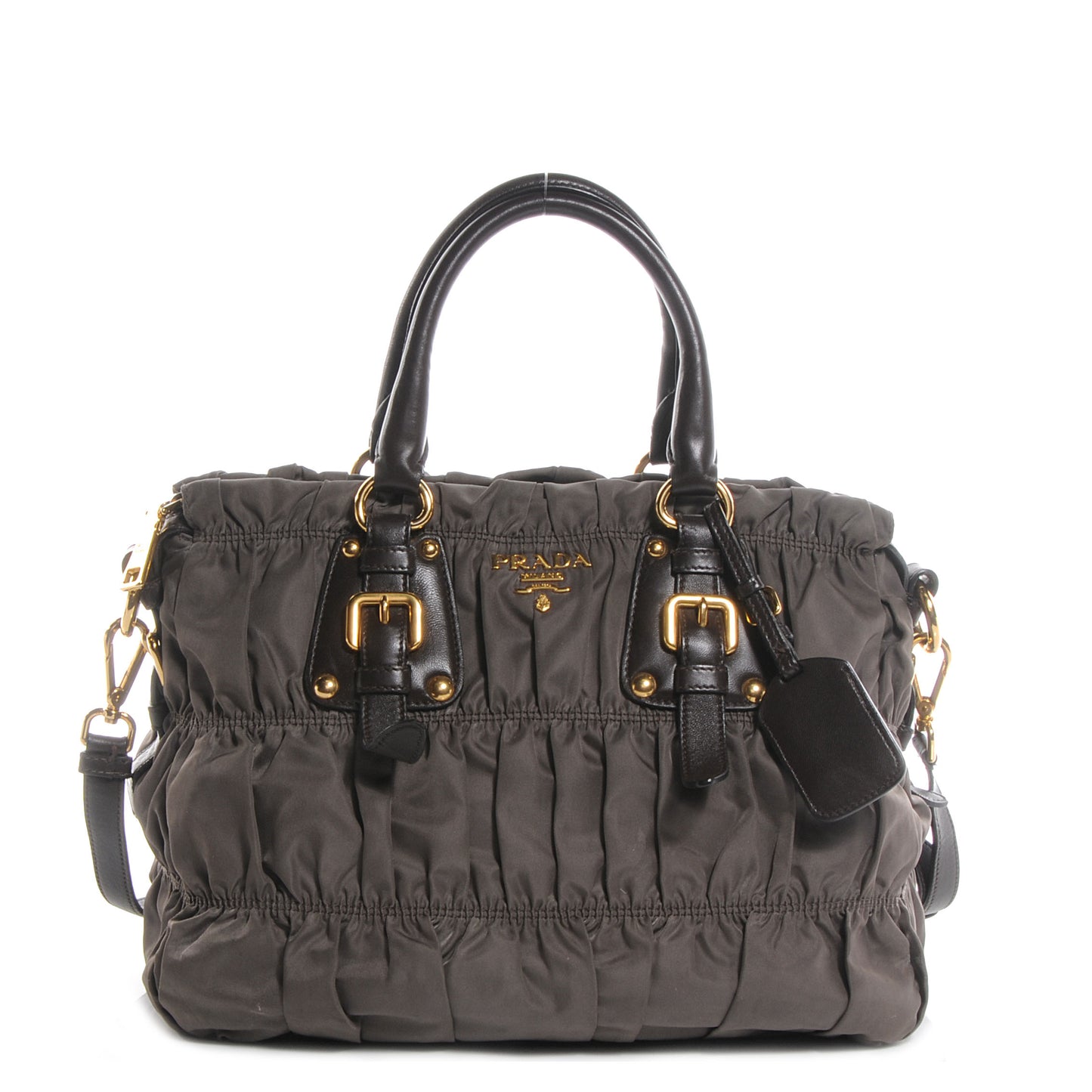 Tessuto Nylon Gaufre Tote Fumo