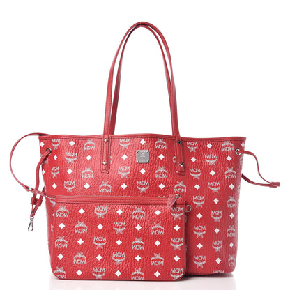 MCM Visetos Medium Reversible Shopper Tote Ruby Red 1 of 14