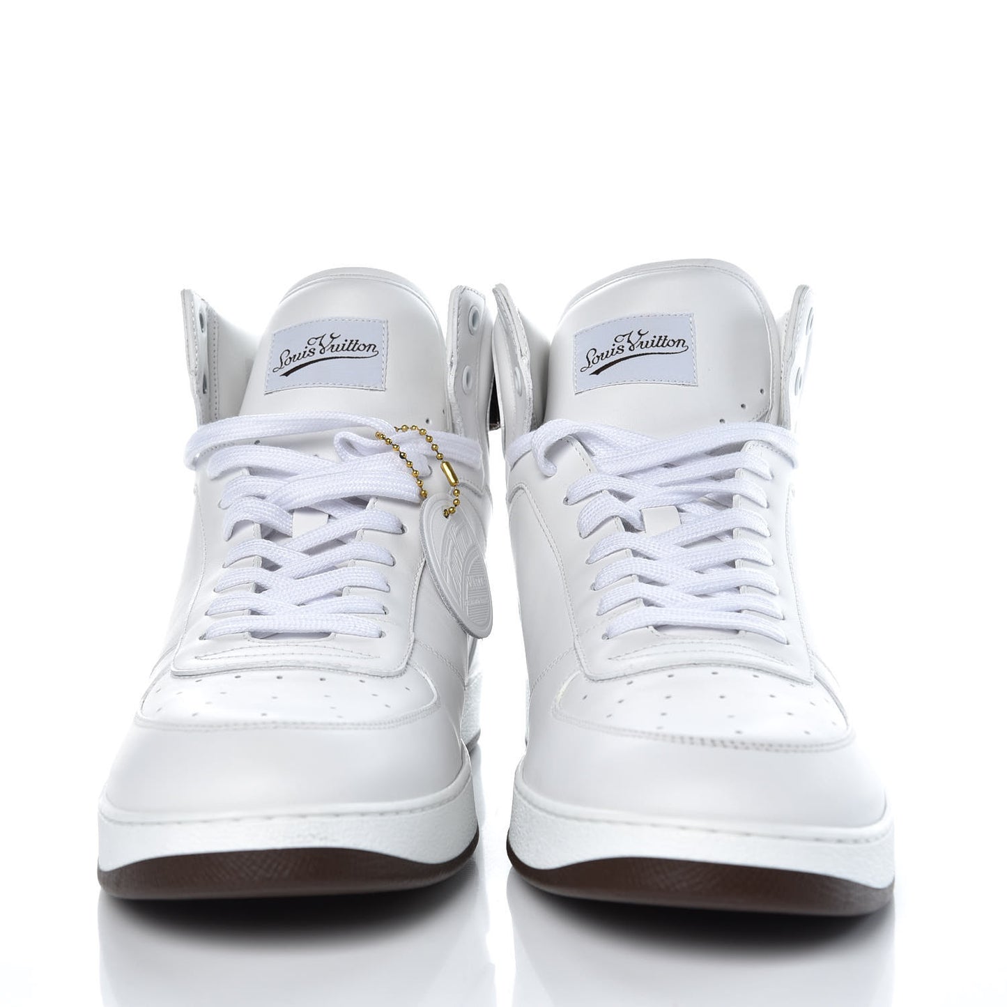 Calfskin Monogram Rivoli High Top Sneakers 10 White