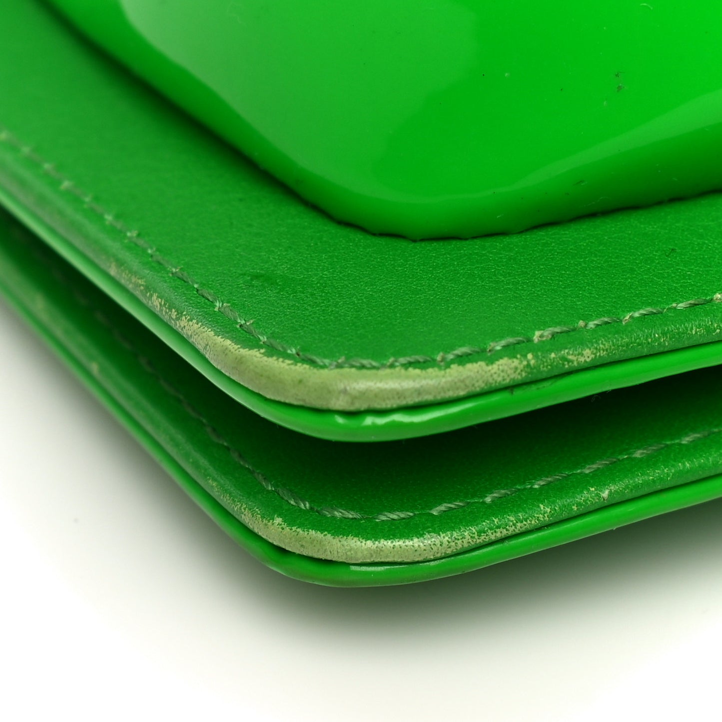 Patent Quilted Small Boy Flap Green