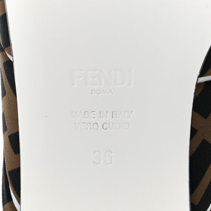 Fendi Lycra Film FF FFreedom Flat Mules 36 Tobacco Moro White 7 of 7