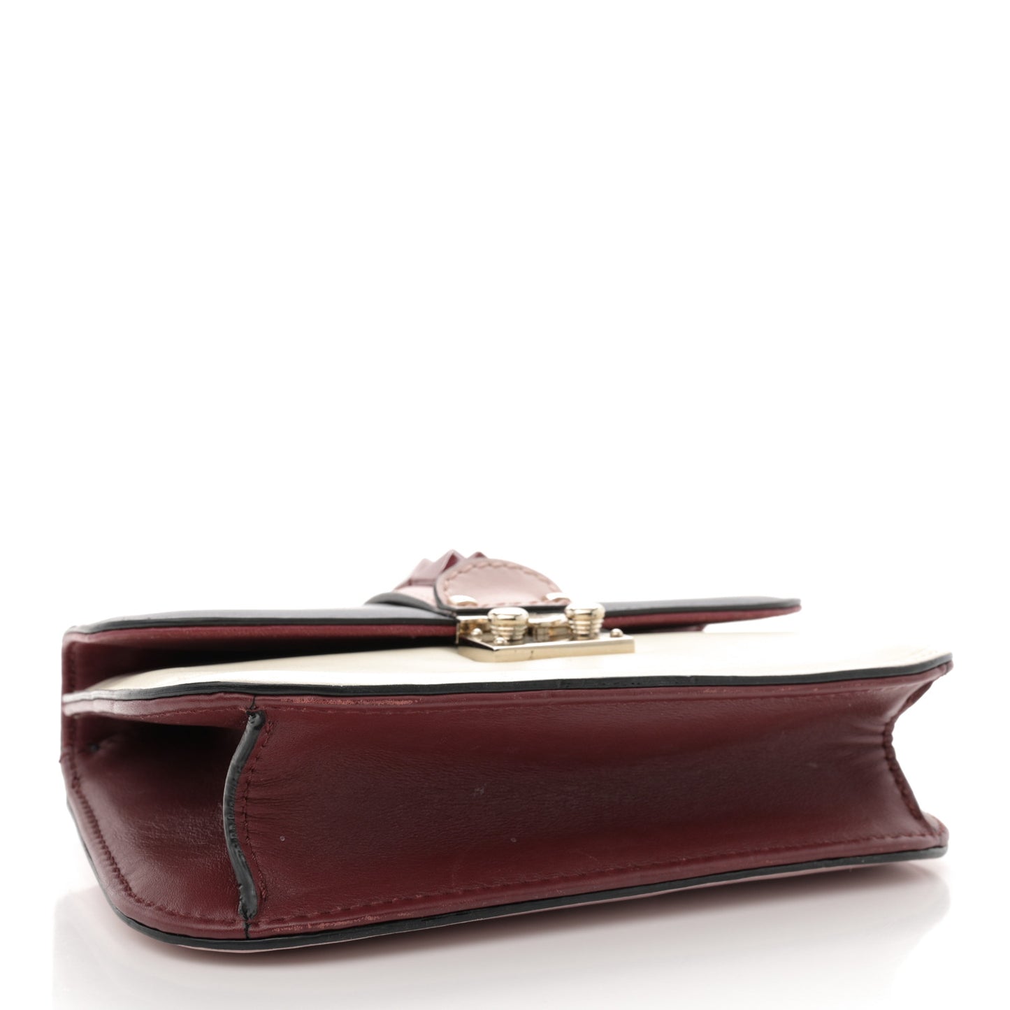 Vitello Small Glam Lock Rockstud Flap Light Ivory Water Rose Marine Rubin