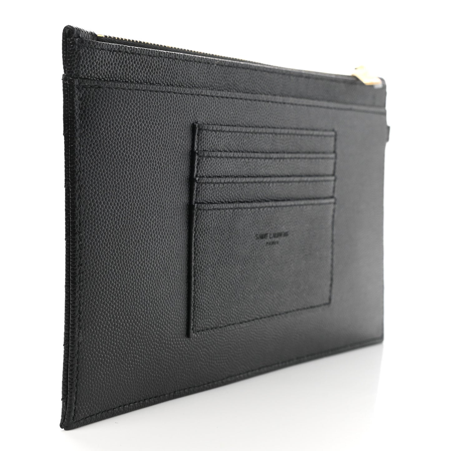 Grain De Poudre Chevron Monogram Large Bill Pouch Black