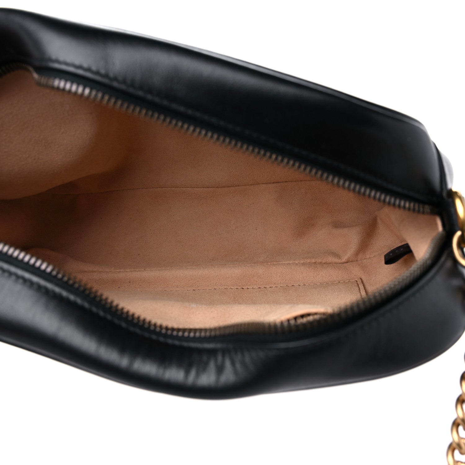 Gucci Calfskin Matelasse Small GG Marmont Chain Shoulder Bag Black 5 of 13