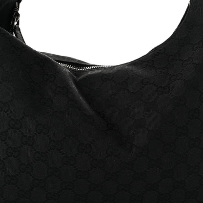 Gucci Monogram Medium Horsebit Chain Hobo Black 8 of 10
