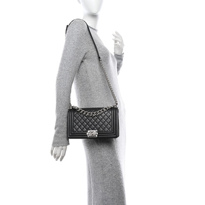Chanel Lambskin Quilted Gradient Crystal Medium Boy Flap Black 2 of 10