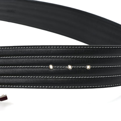 Chanel Calfskin Stitched CC Belt 105 42 Red Black 6 of 6