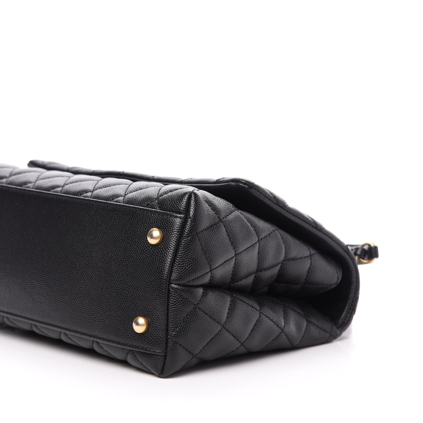 Caviar Quilted Small Coco Handle Flap Black