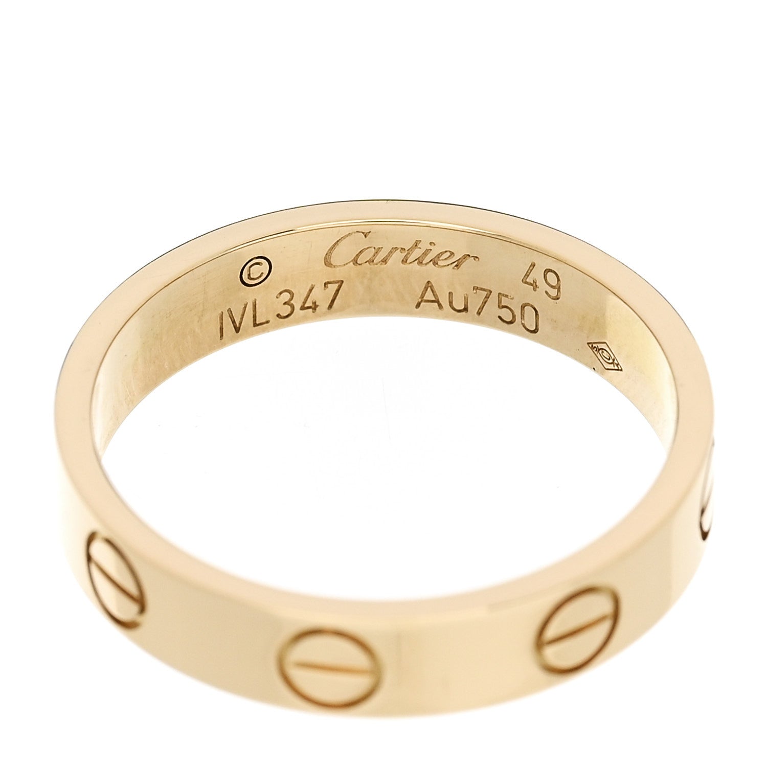 Cartier 18K Yellow Gold 3.5mm LOVE Wedding Band Ring 49 4.75 4 of 5