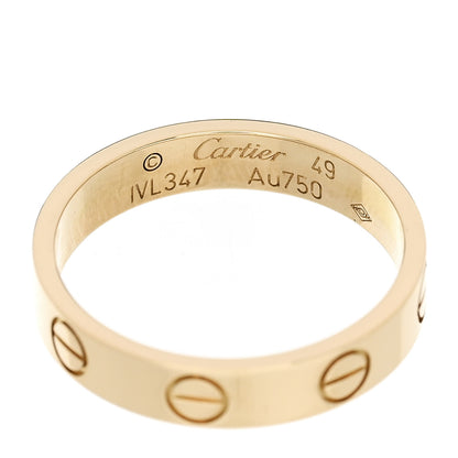 Cartier 18K Yellow Gold 3.5mm LOVE Wedding Band Ring 49 4.75 4 of 5