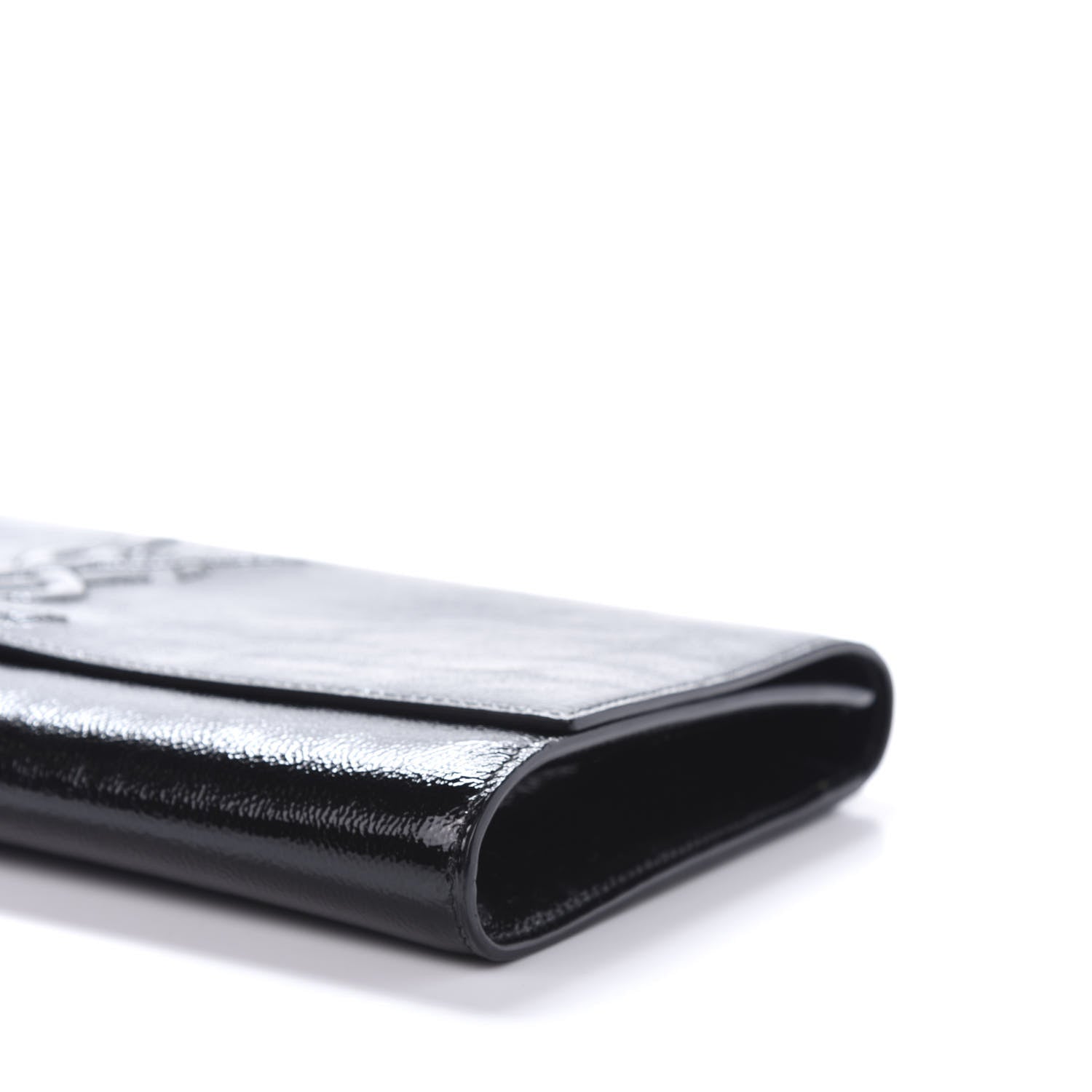 Saint Laurent Textured Patent Monogram Large Belle De Jour Clutch Black 7 of 9