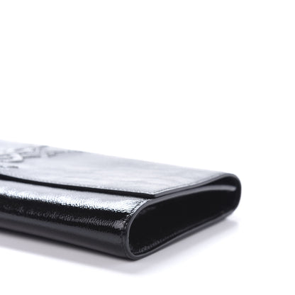 Saint Laurent Textured Patent Monogram Large Belle De Jour Clutch Black 7 of 9